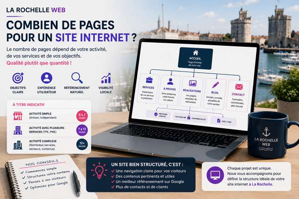 Nombre de pages recommandé pour un site internet professionnel à La Rochelle selon l'activité, les services et les objectifs de référencement Google