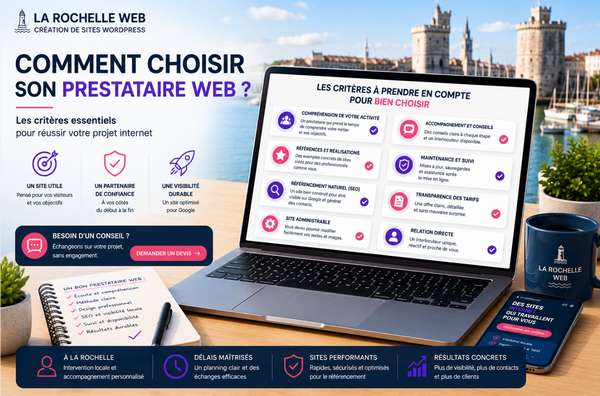 Critères essentiels pour choisir un prestataire web à La Rochelle pour la création d’un site internet professionnel et visible sur Google