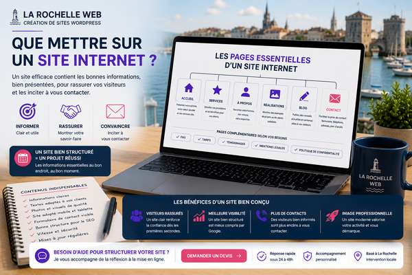 Pages et contenus essentiels à intégrer sur un site internet professionnel pour présenter son activité et générer des contacts